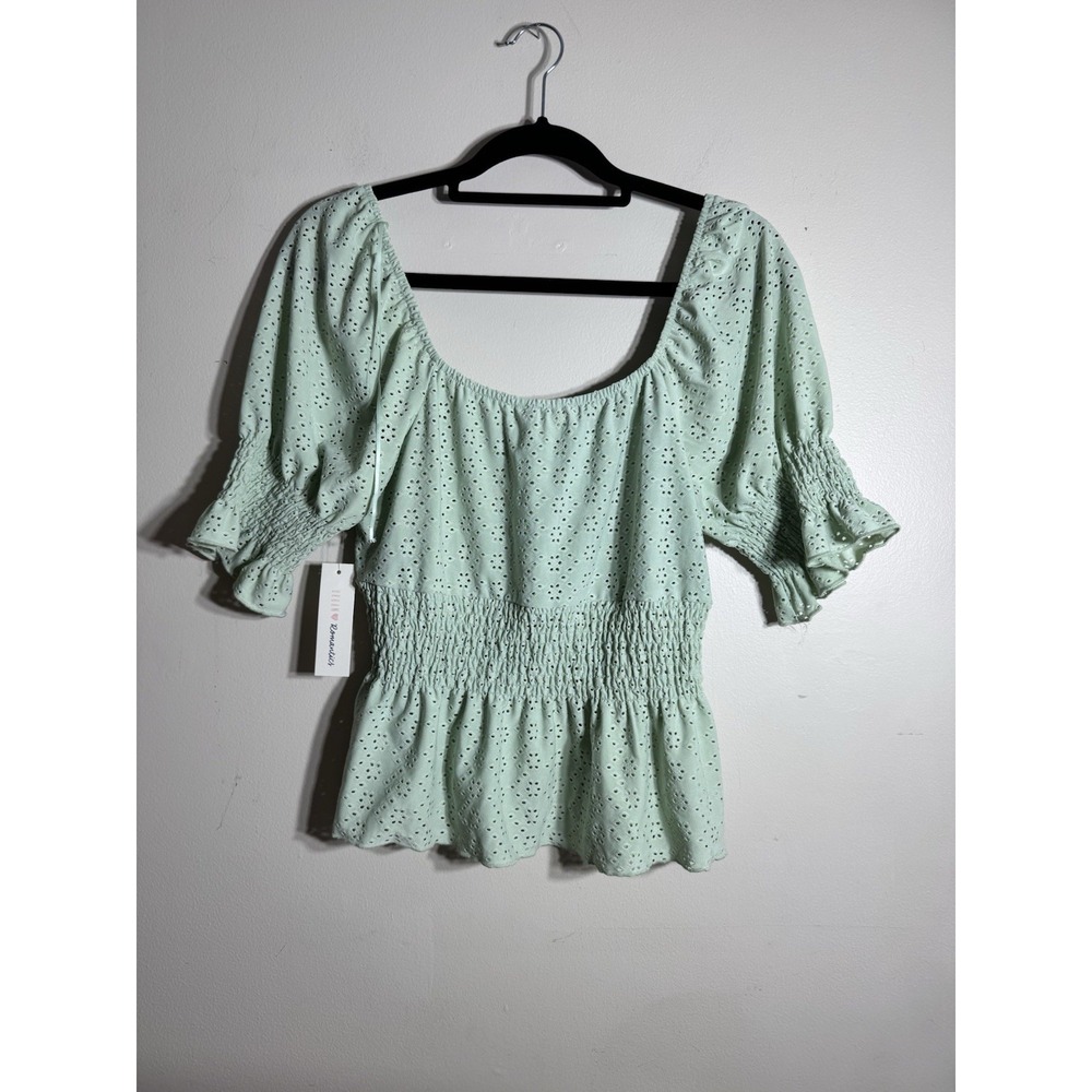 Women's new tag urban Romantics green eyelet blouse large